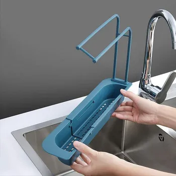 Odkapávač na nádobí GFT Odkládací polička do dřezu - modrá