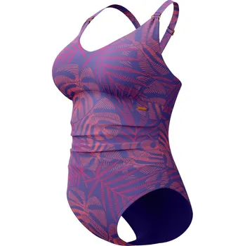 Dámské oblečení Speedo Shaping Printed V Neck 1 Piece Violet/Blue S - UK32