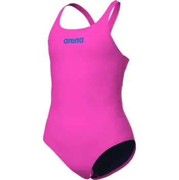 Dívčí plavky Arena Solid Swim Pro Junior Shocking Pink/River Blue 110cm