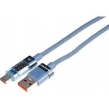 Datový kabel Kabel Carmotion USB - USB typ C 1 m modrý