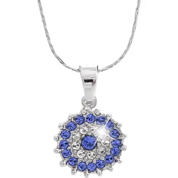 Módní doplněk JSB bijoux s.r.o. Náhrdelník z bižuterní slitiny dvoubarevné kruhy Swarovski Sapphire