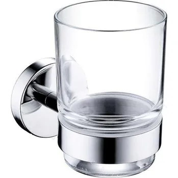 Dávkovač mýdla CERANO - Nástěnný držák se skleničkou Lineo - chrom, mléčné sklo