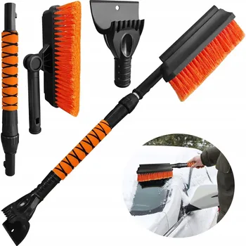 Autoškrabka HAHAGO Škrabka na okna s koštětem, nastavitelná 65-80 cm