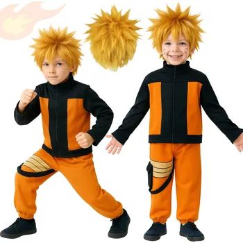 Karnevalový kostým KOSTÝM KOSTÝM PŘEVLEK UZUMAKI AKATSUKI NARUTO ANIME PARUKA 146 152 CM