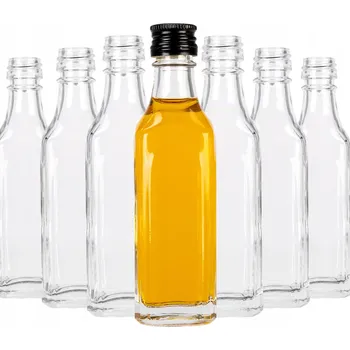 Sklenice 100X MINI SKLENĚNÉ LAHVE NA LIKÉRY SHOTY VODKA LAHVIČKA BRUSKA 50 ML