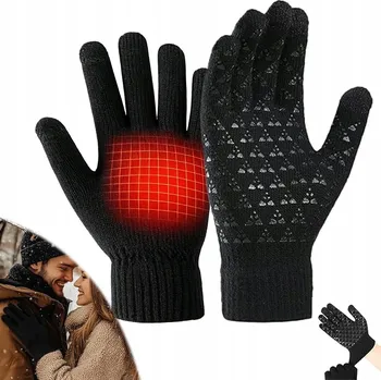 Podprsenka CIEPŁE RĘKAWICZKI OCIEPLANE IDEALNE S PODLOŽKOU NA ZIMU, ČERNÉ, KLASICKÉ