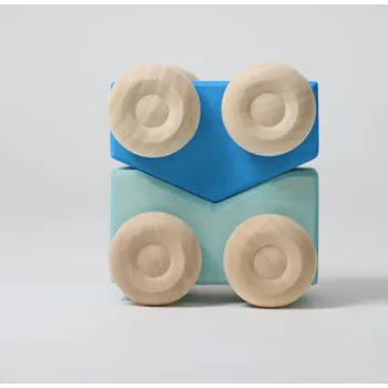 Dřevěná hračka Grimm's Stohovací autíčka 2ks (modré)