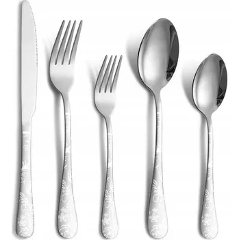 Příbor JXKGENIX Sada Příborů Nerezová Ocel 20 Kusů Stříbrná