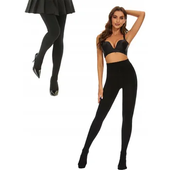 Dámské punčochy Punčocháče Silné Dámské Teplé Termo Zimní Krycí Černé L