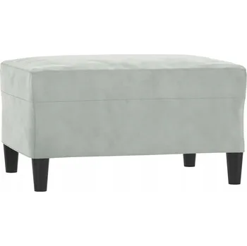 Taburet Aksamitová podnožka, stabilní, světle šedá, 70x55x41 cm