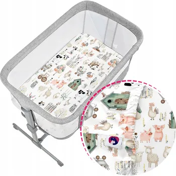 Prostěradlo Prostěradlo do postýlky Moby-System LUNA 3v1 s gumou, bavlněné, různé vzory