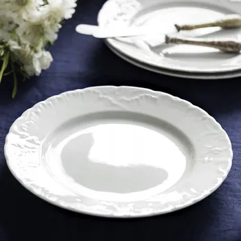 Talíř Ćmielów Rococo dezertní talíř mělký 1 ks porcelánový 21 cm bílý