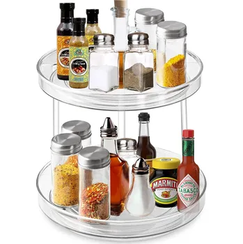KEWUZY Otočný kuchyňský organizér, police na koření, 23 cm