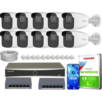 IP kamera Sada IP monitoringu 10x Kamera 4MPx IPCAM-B4-50IR HiLook od Hikvision