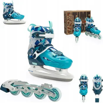 Kolečkové brusle Brusle 2v1 Attabo Flashled nastavitelné 34-37 2v1 brusle na led a kolečkové brusle