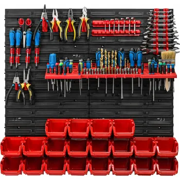 ProfiGaráž Stěna na nářadí 78x78cm 20 boxů a úchyty