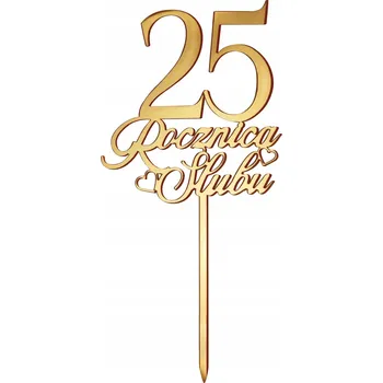 Jedlá dekorace na dort Zápich do dortu zlatý