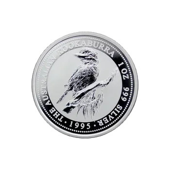 Stříbrná investiční mince Kookaburra Ledňáček 1 Oz 1995