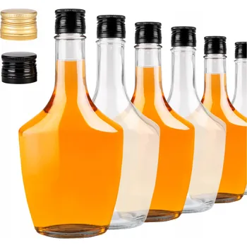 Láhev SKLENĚNÉ LAHVE na PÁLENKU, ŠŤÁVY, LIKÉRY, WHISKY 10 ks KONESER 500 ML 0,5 L