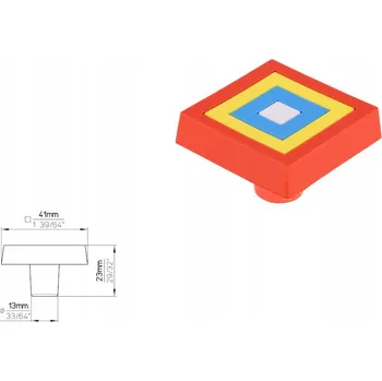 Nábytková úchytka SIRO H156-40RU12 barevná / čtverec