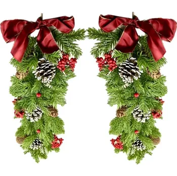 Vánoční dekorace VÁNOČNÍ GIRLANDA NA DVEŘE, SMRKOVÉ ŠIŠKY , JEŘABINA LESNÍ, VELKÁ 60 CM