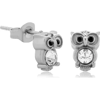 Náušnice Troli Hravé ocelové náušnice se zirkony Sova VGE782S-1 + 2 měsíce na vrácení zboží