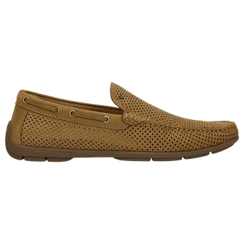 Pánské polobotky Béžové Mokasíny Z Perforované Kůže Wojas 1010324 42