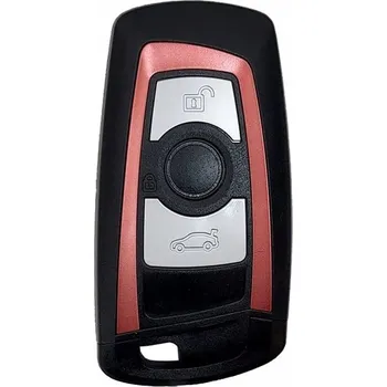Autoklíč Kryt / Obal klíče dálkového ovládání BMW řady F, 3 tlačítka, červený, planžeta HU100R / HU127T