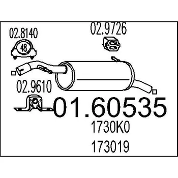 Tlumič výfuku Zadní tlumič výfuku MTS 01.60535