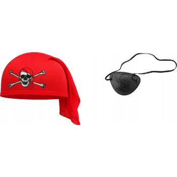 Náušnice Pirátksá sada pro dospělé Čepice, páska přes oko a náušnice, 2 díly