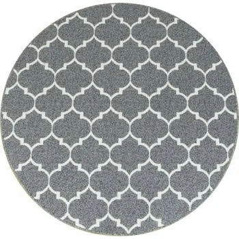 Koberec Prům. 200 cm KULATÝ ŠEDÝ KOBEREC JETEL MAROKO