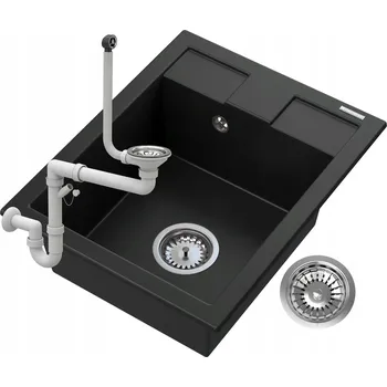 Granitový dřez Jednokomorový granitový dřez Granitan Samos černá granitová barva