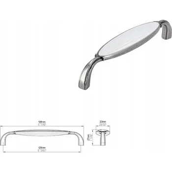 Nábytkové kování Nábytková úchytka SIRO 1973-138ZN29A4 staré stříbro/vložka bílá