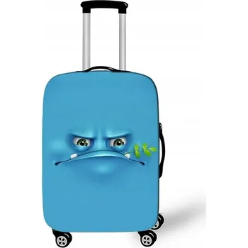 Elastický obal na kufr Crazy Face 06 - nebesky modrý