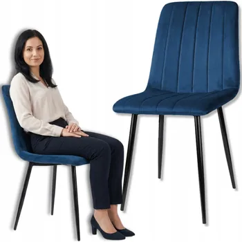 Jídelní židle Židle Szchara modrý velur 1 ks