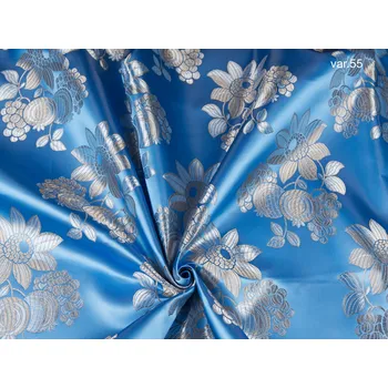 HEDVA ČESKÝ BROKÁT Ondrin 160 krojový brokát GERBERA S JABLÍČKY VELKÁ azurová | 55