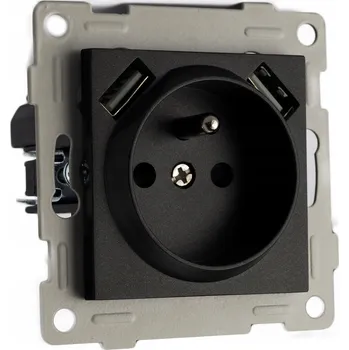 Elektrická zásuvka Appio USB Elektrická Zásuvka , černá