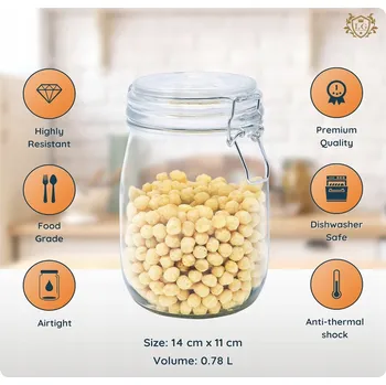 Sklenice SKLENĚNÁ SKLENICE S KLIPEM/UZÁVĚREM WEK 0,75L 750ml