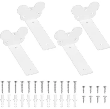 Zahradní sestava 4 plovoucí konzole polic, kovové úhlové konzole polic, vysoce odolné podpěry polic, konzole polic