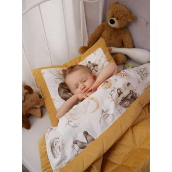 Dřevěná hračka Kinder Hop - Ložní souprava Mustard Bears Dreams Velikost: 105x140