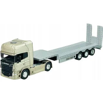 autíčko WELLY SCANIA V8 R730 ZLATÁ + NÁVĚS 1:64 NÁKLADNÍ AUTO NOVÝ KOVOVÝ MODEL 68025
