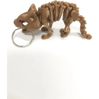 Přívěsek Přívěsek na klíče kostra kočky Barva: do zlata, Velikost: Přívěsek malý