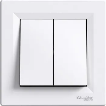 vypínač Schneider ASFORA Dvojitý schodišťový přepínač bílý