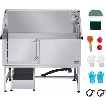 Vana Vana pro psí stříhání 150 cm ocel s rampou, filtrem, sprchou, dávkovač a levými dveřmi