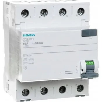 Proudový chránič Proudový chránič 4P 63A 0,03A AC Siemens