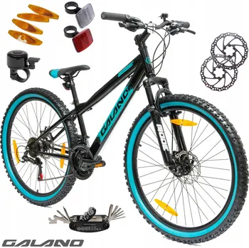 Horské kolo Horské kolo pro mládež 26" MTB Kotoučové brzdy 18 Rychlostí Shimano Odrazky Zvonek
