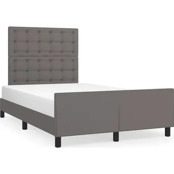 Postel Rám postele s čelem, šedá, 203 x 126 x 118/128 cm