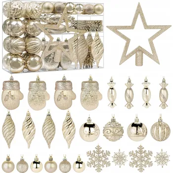Obraz ALUPSSUC Sada 80 Vánočních Baněk s Háčky, Ozdoby na Stromeček