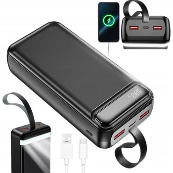 Powerbanka POWERBANKA 50000mAh PD TYP-C ČERNÁ - VELKÁ KAPACITA PRO CESTOVÁNÍ A KEMPOVÁNÍ