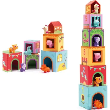 ostatní stavebnice Klocki Djeco kartonowe topanifarm zvířátka